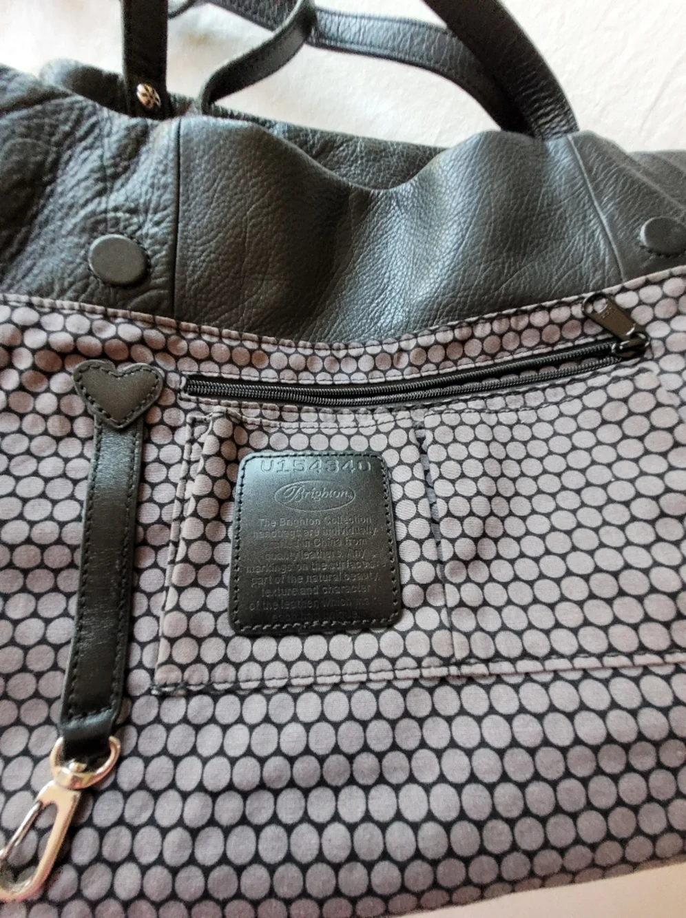 Brighton Black & Blue Leather Shoulder Bag with Tassel